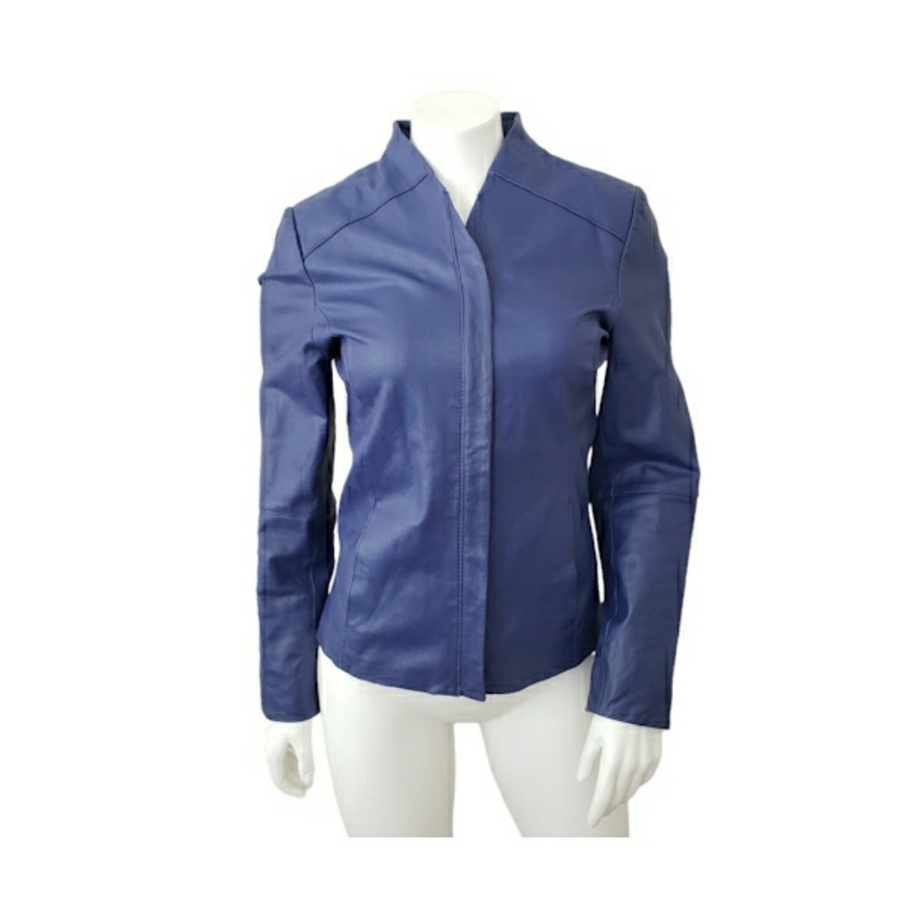Guillaume Purple Blue Leather Jacket